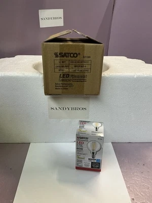 6 Pack Satco S21209 LED Filament 120V 5.5W 60W G16.5 Candelabra E12 Warm White - Image 1 of 4