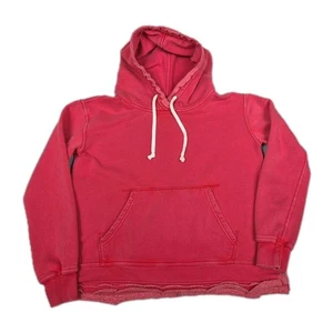 We The Free People Hoodie Sweatshirt Pullover Fleece Red Distressed Womens Small - Picture 1 of 9