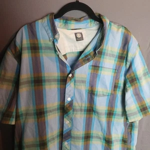 ELEMENT Skateboard Cotton Polyester Flannel Plaid Button Up Shirt Size XL Y2K - Picture 1 of 7