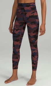 LULULEMON Wunder Under High-Rise Tight Leggings 24” Purple Black Camo Size 12 - Picture 1 of 9