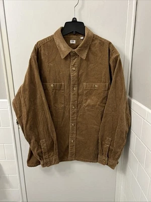 Camisa de Pana Uniqlo Para Hombres Talla Mediana Marrón Peso Pesado Bolsillos con Botones L/S Foto 1 de 4