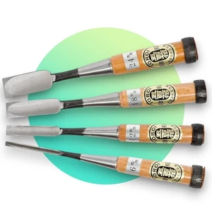 Eisbär 4 Stück Japanisches Oire Nomi Stechbeitel Set - Set besteht aus: 6, 12, 18 & 24 mm - Bild 1 von 3