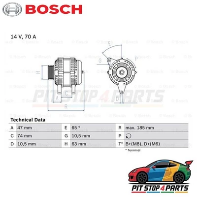 Bosch 0986039220 Alternator 185 mm Fits BMW 3 Series 1993-1998 12311427287 - Image 1 of 4