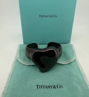 Tiffany & Co.  Black Heart Cuff Bracelet Elsa Peretti Size Small - Image 1 of 4
