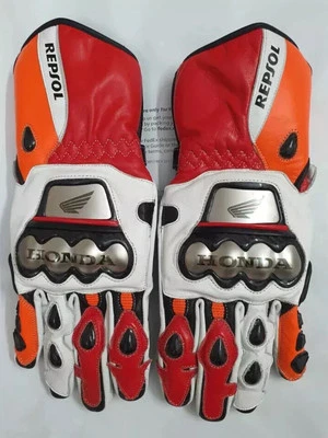 Honda Repsol Motorcycle Motorbike Racing Leather Gloves - Image 1 of 2