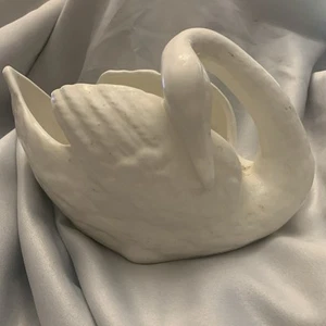 Großer Vintage Havenberry weißer Schwan Übertopf 9x6 signiert - Bild 1 von 9