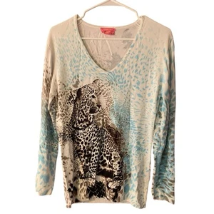 Camisa Momento Colorida Leopardo Talla L Costera Abuela Cadenas Joyas Mob Esposa - Imagen 1 de 6