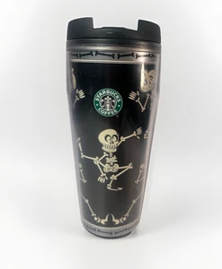 Taza de viaje vaso Starbucks Barista brillante en la oscuridad esqueleto Halloween de colección 16 oz - Imagen 1 de 14