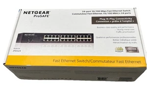 Netgear JFS524 ProSafe 24-Port 10/100 Mbps Fast Ethernet Switch Original Versiegelt - Bild 1 von 3
