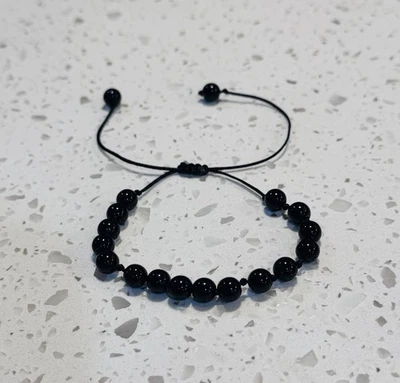 Pulsera de cuentas pequeñas tejida a mano ajustable amistad para mujer hombre Foto 1 de 4