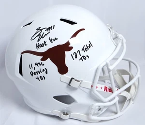 Von Sam Ehlinger signierter Longhorns F/S Speed Helm mit 3 Aufschriften - JSA W - Bild 1 von 10