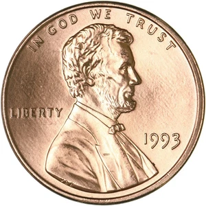 1993 P Lincoln Memorial Penny BRILLIANT UNCIRCULATED - Picture 1 of 2