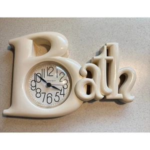 Vintage 1980s Burwood Products Bath Wall Clock Cream Color, Tested Works - Picture 1 of 10