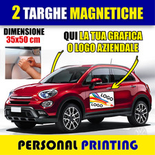 2 X TARGHE MAGNETICHE AUTO AZIENDALE PUBBLICITÀ DELIVERY CALAMITE CONSNEGNA