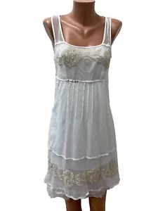 Bottega - Elisa Cavaletti Size S LADIES Dress White Beige Mesh Lace Embroidered - Picture 1 of 7