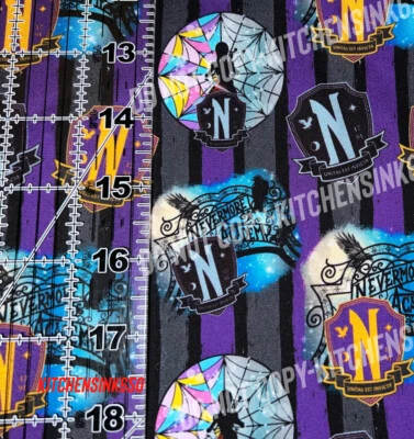 Custom WED Goth Girl Stripes 100% Cotton Fabric 1/4 Yard   SALE  - Image 1 of 2