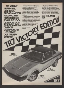 1976 Vintage Print Ad Triumph TR7 Wins at Charlotte  Pocono Nelson Ledges C76 - Picture 1 of 1