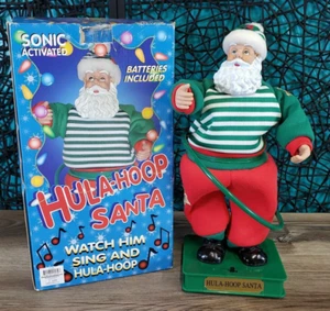 NOVELTY INC Hula Hoop Santa Claus 14” Musical Animated Tested Works VINTAGE - Picture 1 of 10