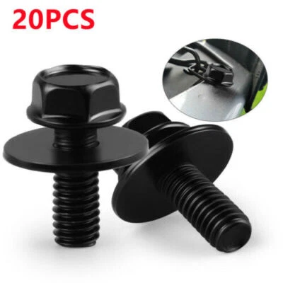 20X Body Bolts- M6-1.0 x 16mm Long- 10mm Hex- 17mm Washer- bolt- #180 for Toyota - Image 1 of 4