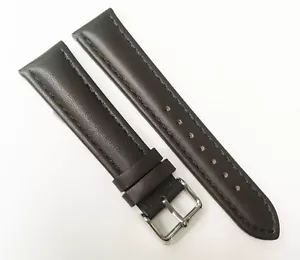 NUEVA Banda Cuero Genuino Tono Marrón IMPERMEABLE 20 mm Hebilla de Reloj Banda - Imagen 1 de 5