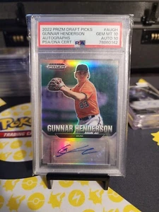 2022 Prizm Draft Picks Gunnar Henderson Autographs RC Auto PSA 10 DNA 10 - Picture 1 of 2