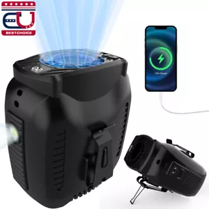 Portable Waist Clip Fan 10000mAh USB Rechargeable Hanging Belt Cooling with LED - Picture 1 of 10