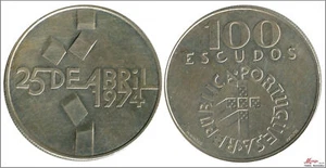 Portugal 100 escudos 1974-1976/Revolution 1976/18 Gr. Silver EBC / XF - Picture 1 of 1