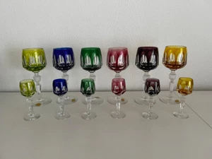 6 Nachtmann Antika Bleikristall Kristall LIKÖR Glas Gläser bunt Überfang Vintage - Bild 1 von 6