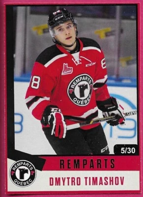 2022 Quebec Remparts 25th Anniversary DMYTRO TIMASHOV #38 Red Parallel 5/30 - Image 1 of 2