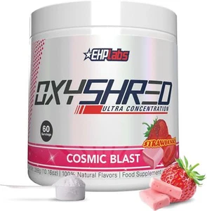 EHP Labs OxyShred Pre Workout Powder - Energy Boost Drink Strawberry, 60 Serving - Picture 1 of 8