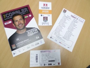 NORTHAMPTON TOWN vs LEYTON ORIENT | PROGRAMA | HOJA DE EQUIPO | BOLETO | PASE DE ÁREAS - Imagen 1 de 1