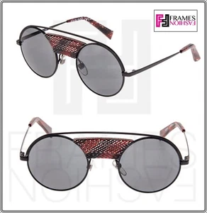 ALAIN MIKLI Paris A04002 Metal Round Matte Black Red Sunglasses 4002 Unisex - Picture 1 of 8