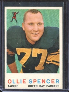 1959 Topps Football # 129 Ollie Spencer (NM+) Near Mint Plus - Picture 1 of 2