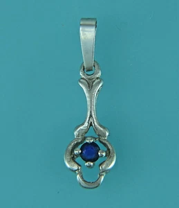 Anhänger, Kettenanhänger, Silberanhänger,  Saphir in Silber 925/ooo rhodiniert - Bild 1 von 2
