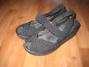 Sandalen, schwarz, 37, 38, Bernie Mev, Sommerschuhe, Damen, Stretch, Flechtstoff - Bild 1 von 8