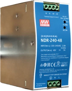 MeanWell NDR-240-48 Industrial DIN Rail Power Supply 240W 48V 5.0A UK In Stock - Picture 1 of 1