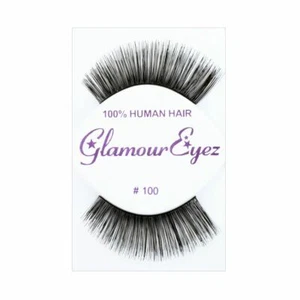Pestañas glamorosas ojos 100 % cabello humano pestañas postizas negras - Imagen 1 de 8