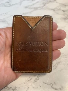 Vintage Louis Vuitton x Comme Des Garcons Wallet Leather Card Holder Case Brown - Picture 1 of 10