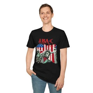USA Freiheitsstatue Memorial Labor Day Feiertag Geschenk Arbeit Schule virales T-Shirt - Bild 1 von 5