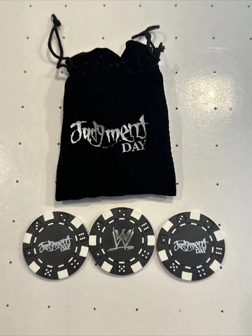 RARE WWF WWE World Wrestling Entertainment Judgment Day PPV POKER CHIPS & BAG Cover