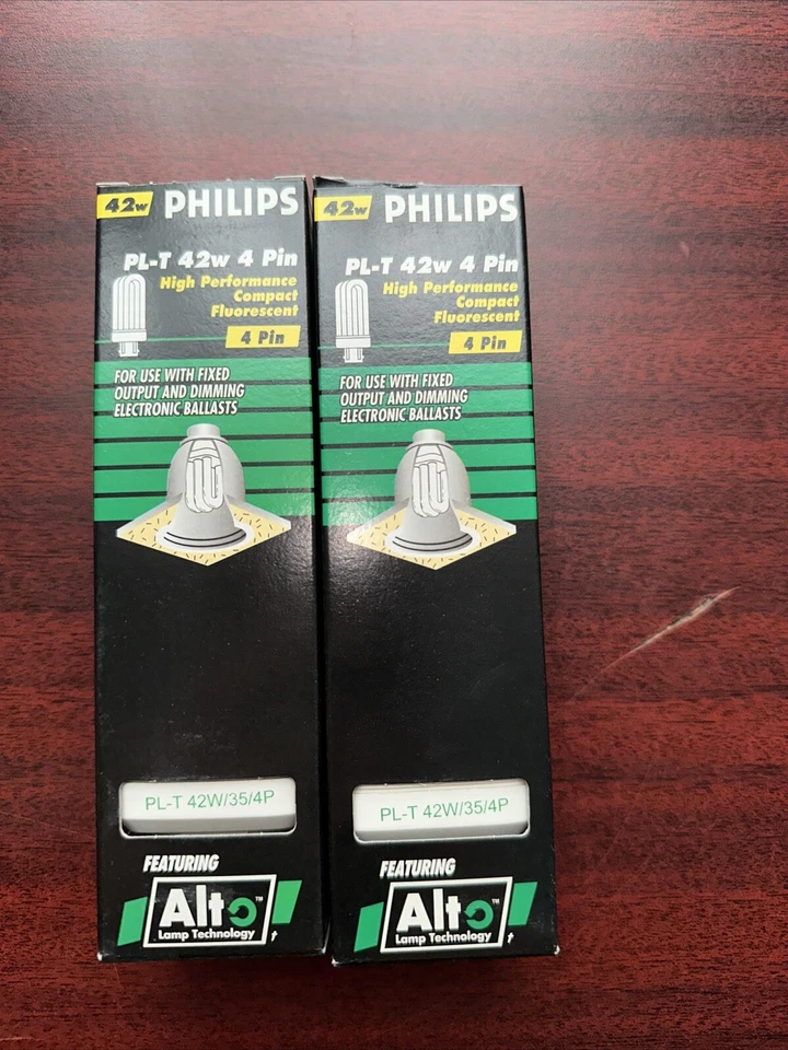 2 Philips PL-T 42W/35/4P 42W 3500K 4 Pin GX24q-4 NOS - Image 1 of 1
