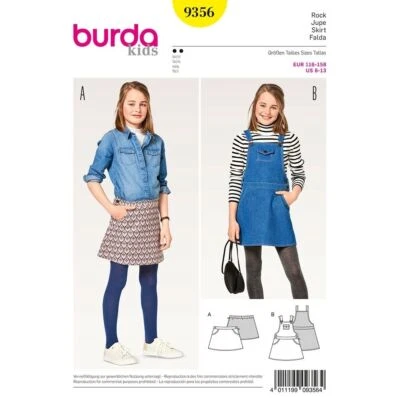 BURDA 9356 CHILDREN'S SKIRTS Sewing Pattern Ages 6 - 13 Years Skill: EASY - Image 1 of 4