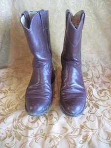 Justin Cowboy Boots Women's Burgundy Classic L038 Western Ropers Leather 5.5C - Picture 1 of 11