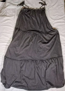 Lucky Brand Tiered Cami Maxi Dress Washed Black Grey SM US 4-6 Boho Hippie Small - Picture 1 of 7