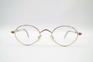 Vintage Yabi Spirit Lady10 Gold Multicolored Oval Glasses Frame NOS - Picture 1 of 6