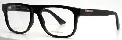 GUCCI GG1117O 001 Black Mens Rectangle Full Rim Eyeglasses 56-17-145 B:42 - Изображение 1 из 4