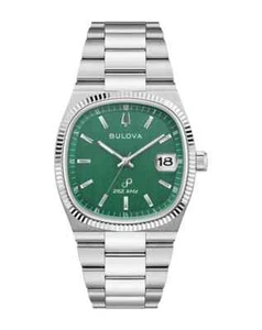 Bulova 96B439 Super Seville Quartz Sapphire Green Dial Stainless Steel Watch - Picture 1 of 8