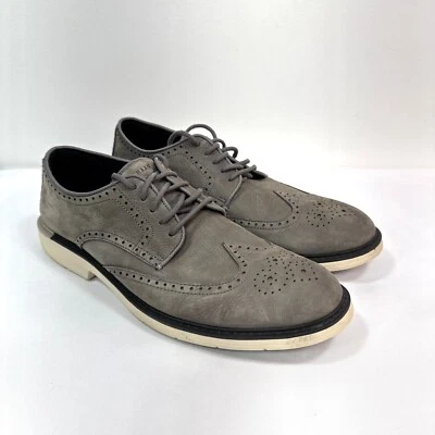 Zapatos de vestir COLE HAAN The Go-To para hombre talla 13 de cuero nobuck gris punta de ala C37687 Foto 1 de 4