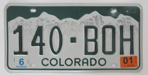 Colorado Rocky Mountain License Plate EXP 6 2001 #140-BOH - Picture 1 of 2