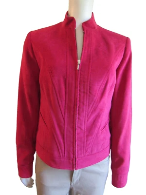 Tribal Brand SUEDE-LIKE Zip-Up WAIST COAT Jacket WOMEN SZ 2 Deep Field BERRY NWT - Image 1 of 4